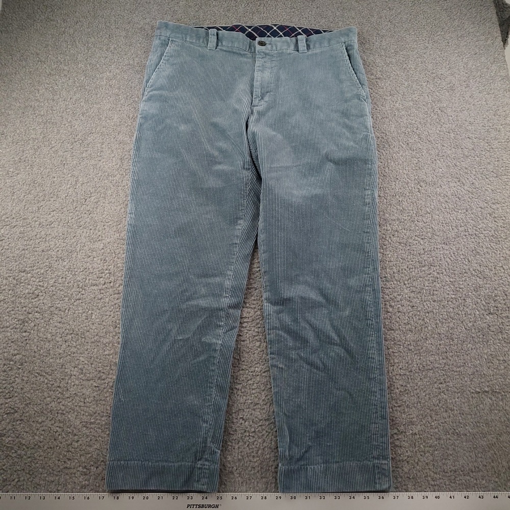 Brooks Brothers Corduroy Pants Mens 38x28 Clark Fit Blue EUC